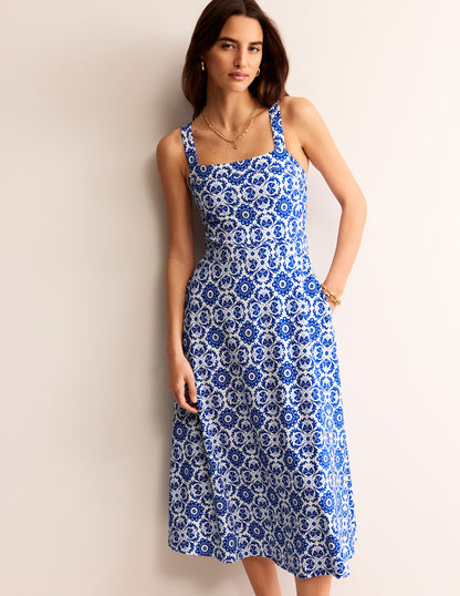 Bridget Ponte Midi Dress-Surf the Web, Mosaic Bloom-1