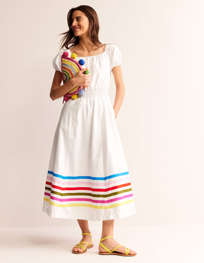 Amber Cotton Midi Dress-Multistripe