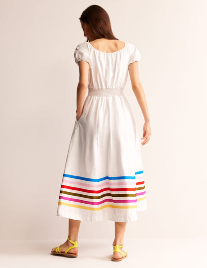 Amber Cotton Midi Dress-Multistripe