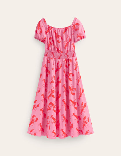 Amber Cotton Midi Dress-Cashmere Rose, Lobster