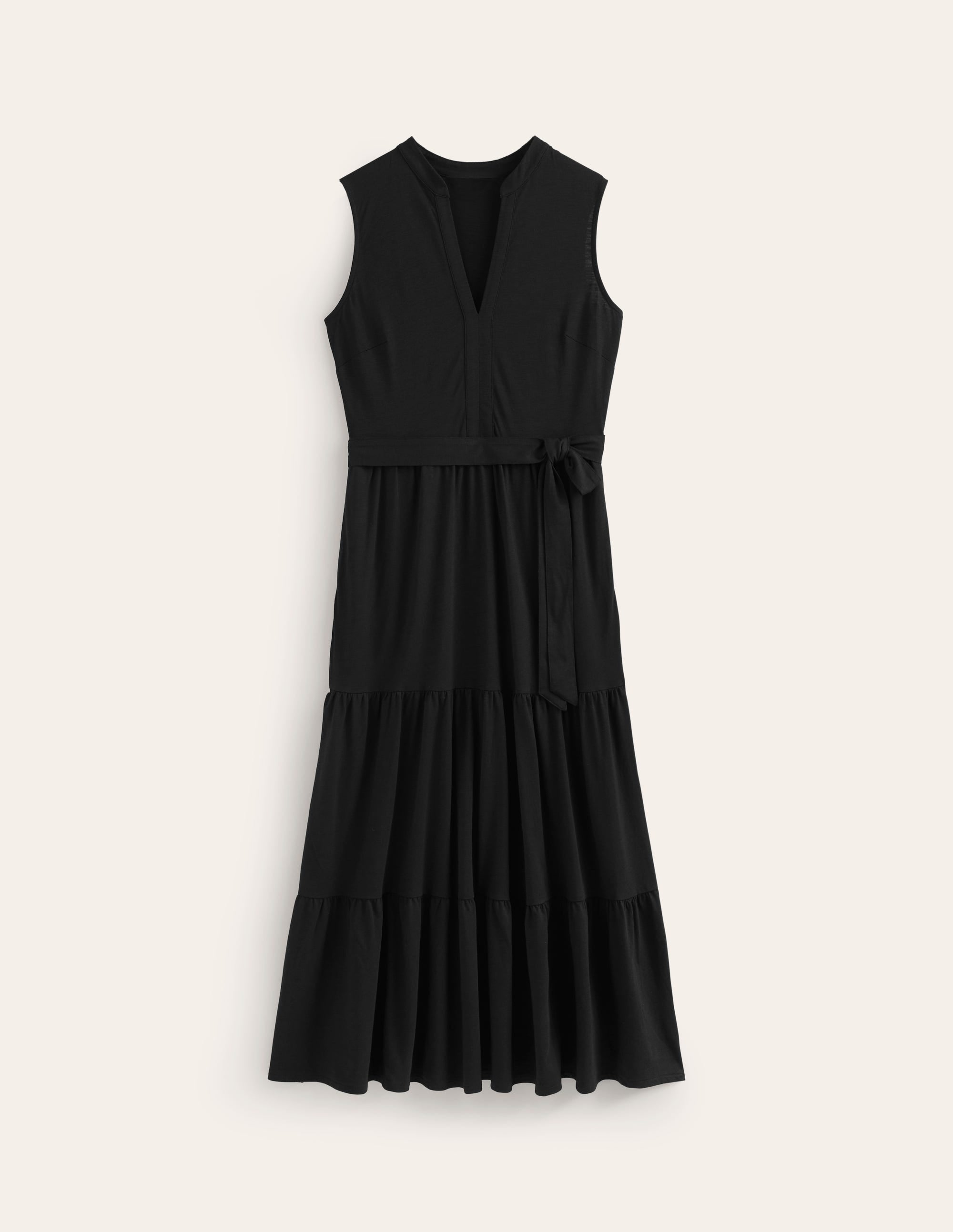 Naomi Notch Collar Maxi Dress-Black - Image 5