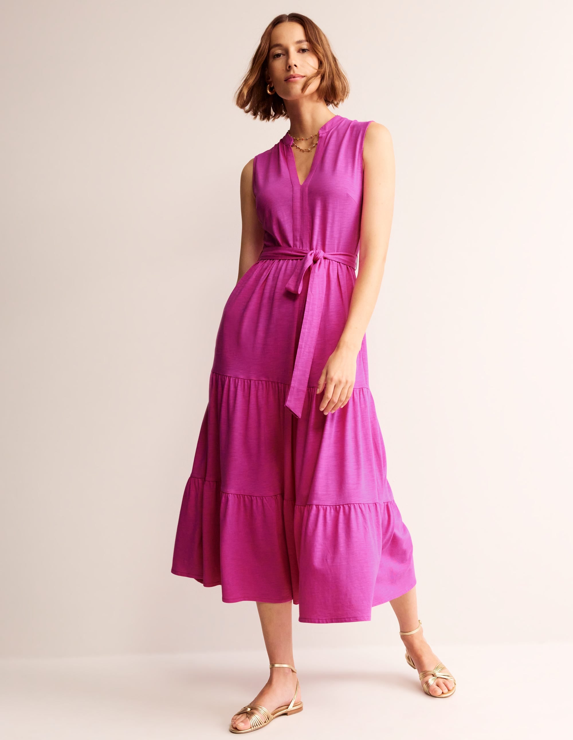 Naomi Notch Collar Maxi Dress-Rose Violet - Image 2