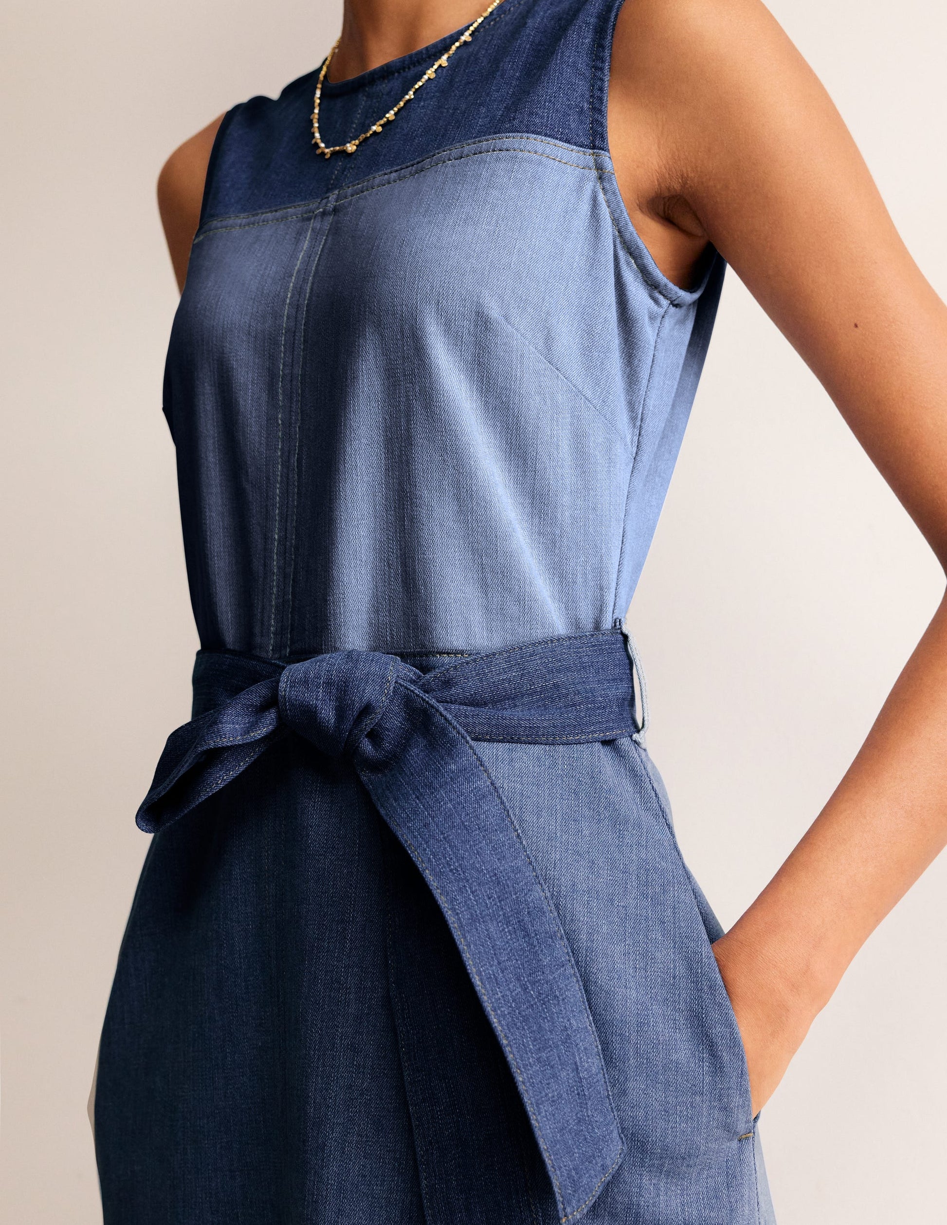 Hotch Denim Midi Dress-Hotched Denim-2