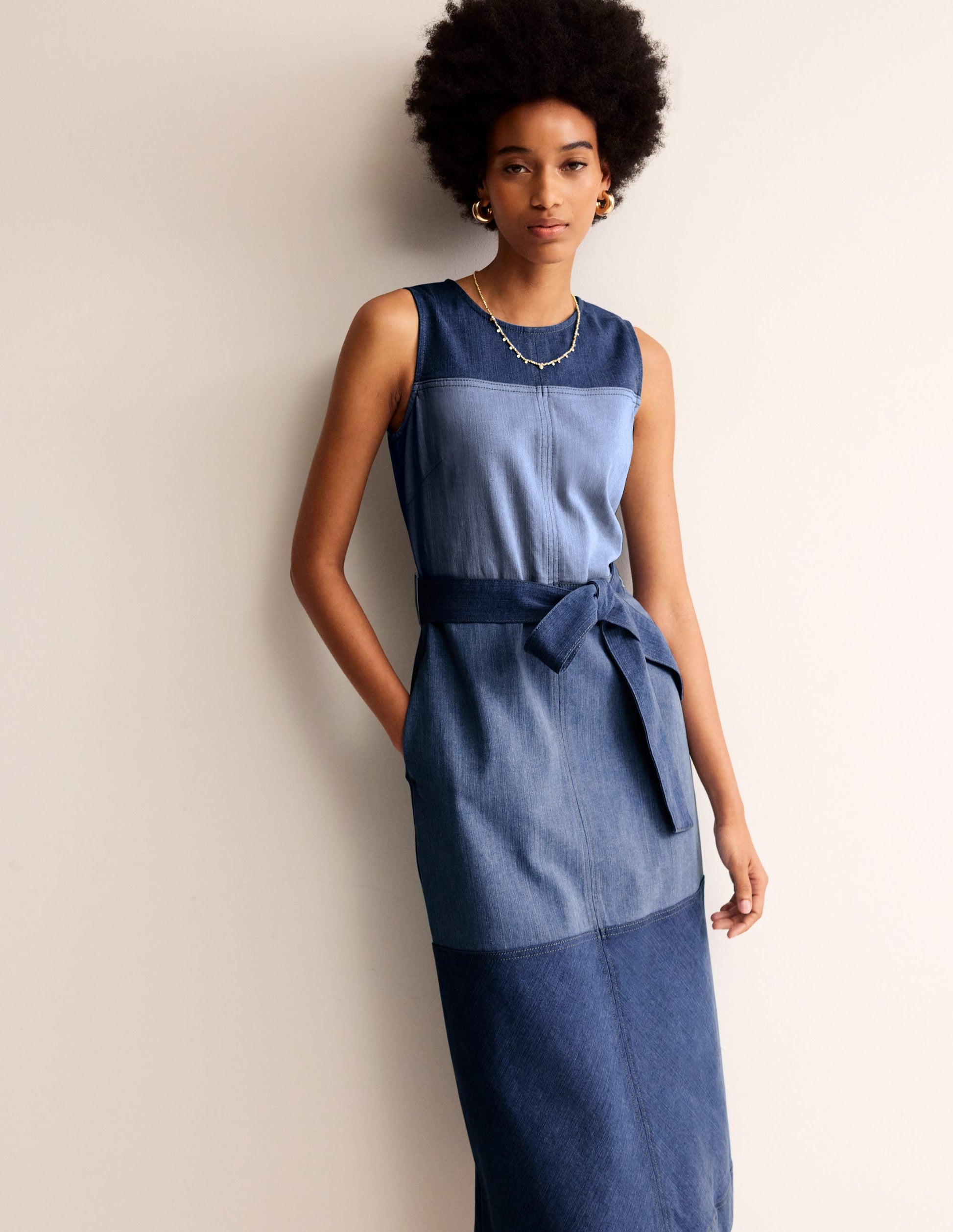 Hotch Denim Midi Dress-Hotched Denim-4