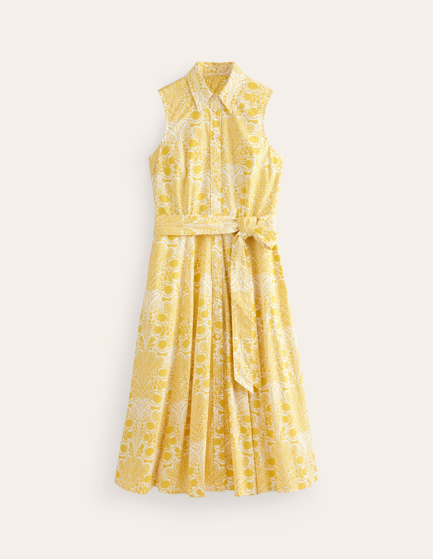 Amy Sleeveless Shirt Dress-Passionfruit, Gardenia Swirl