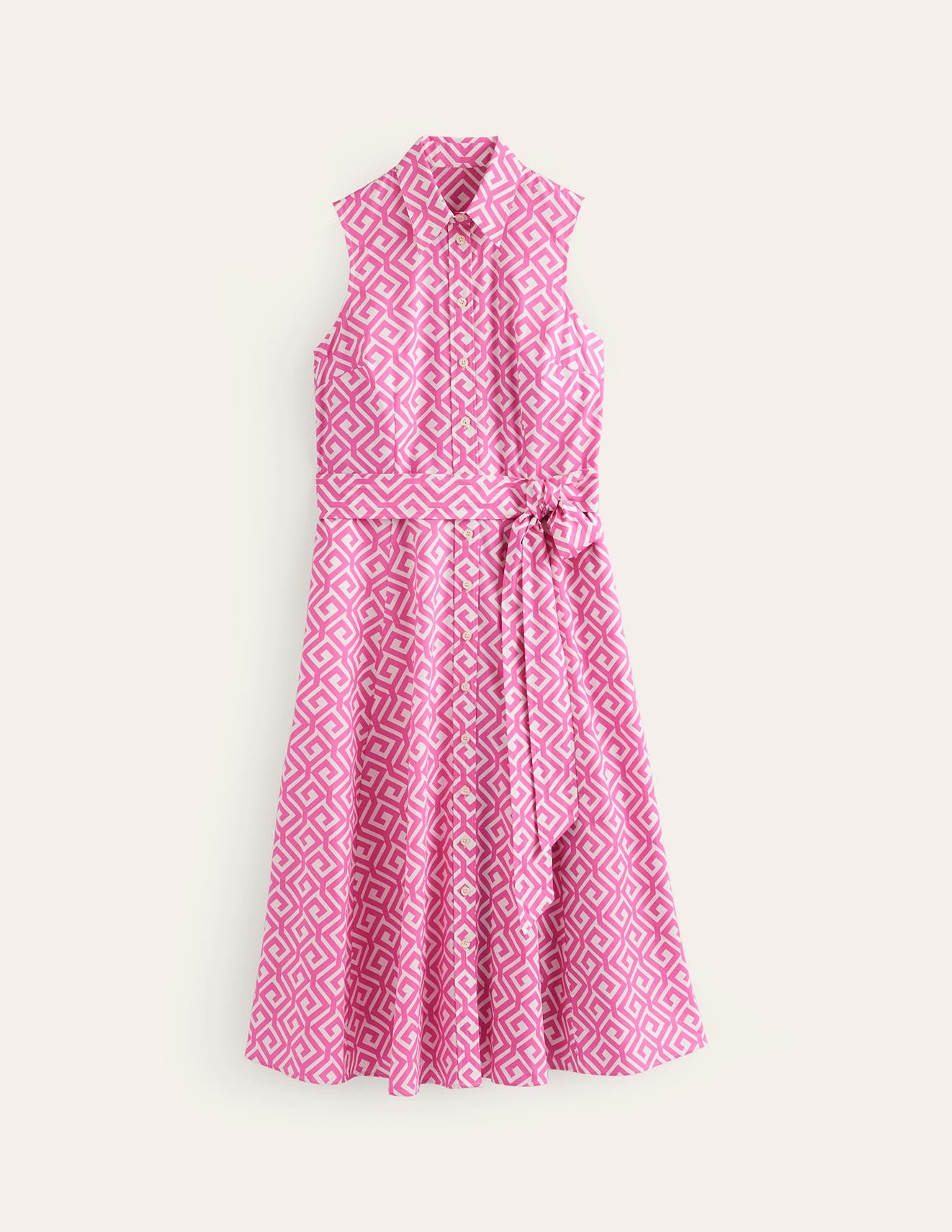 Amy Sleeveless Shirt Dress-Pink Power, Maze