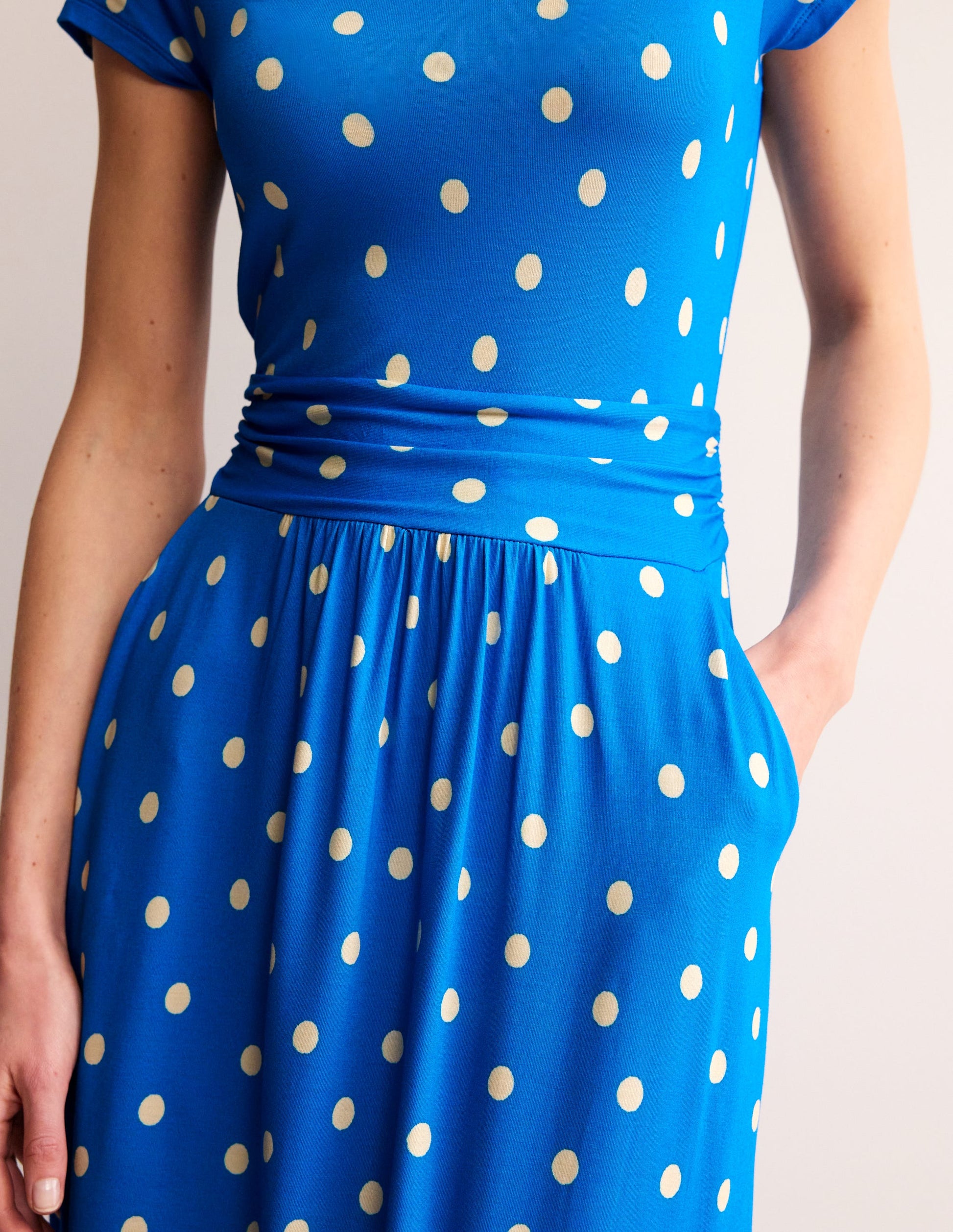 Amelie Jersey Midi Dress-Blue, Scattered Brand Spot-2