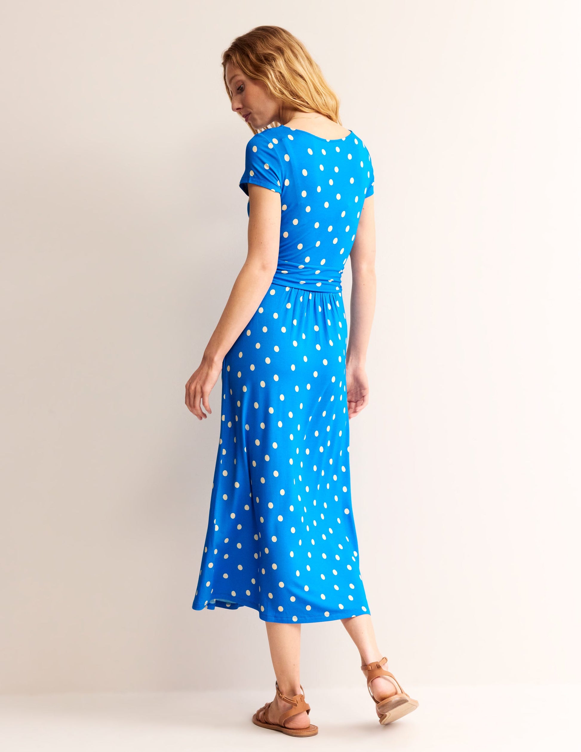 Amelie Jersey Midi Dress-Blue, Scattered Brand Spot-3