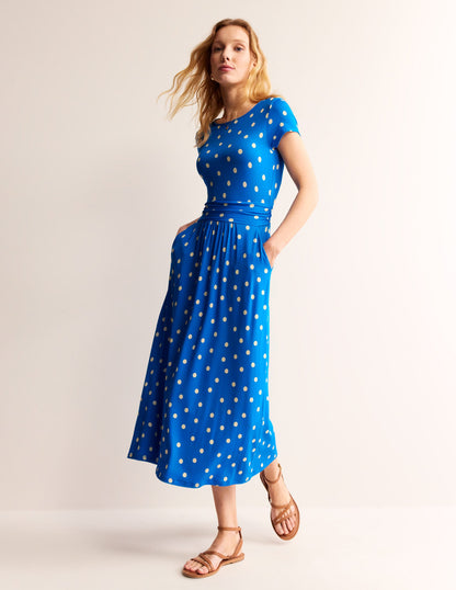 Amelie Jersey Midi Dress-Blue, Scattered Brand Spot-4