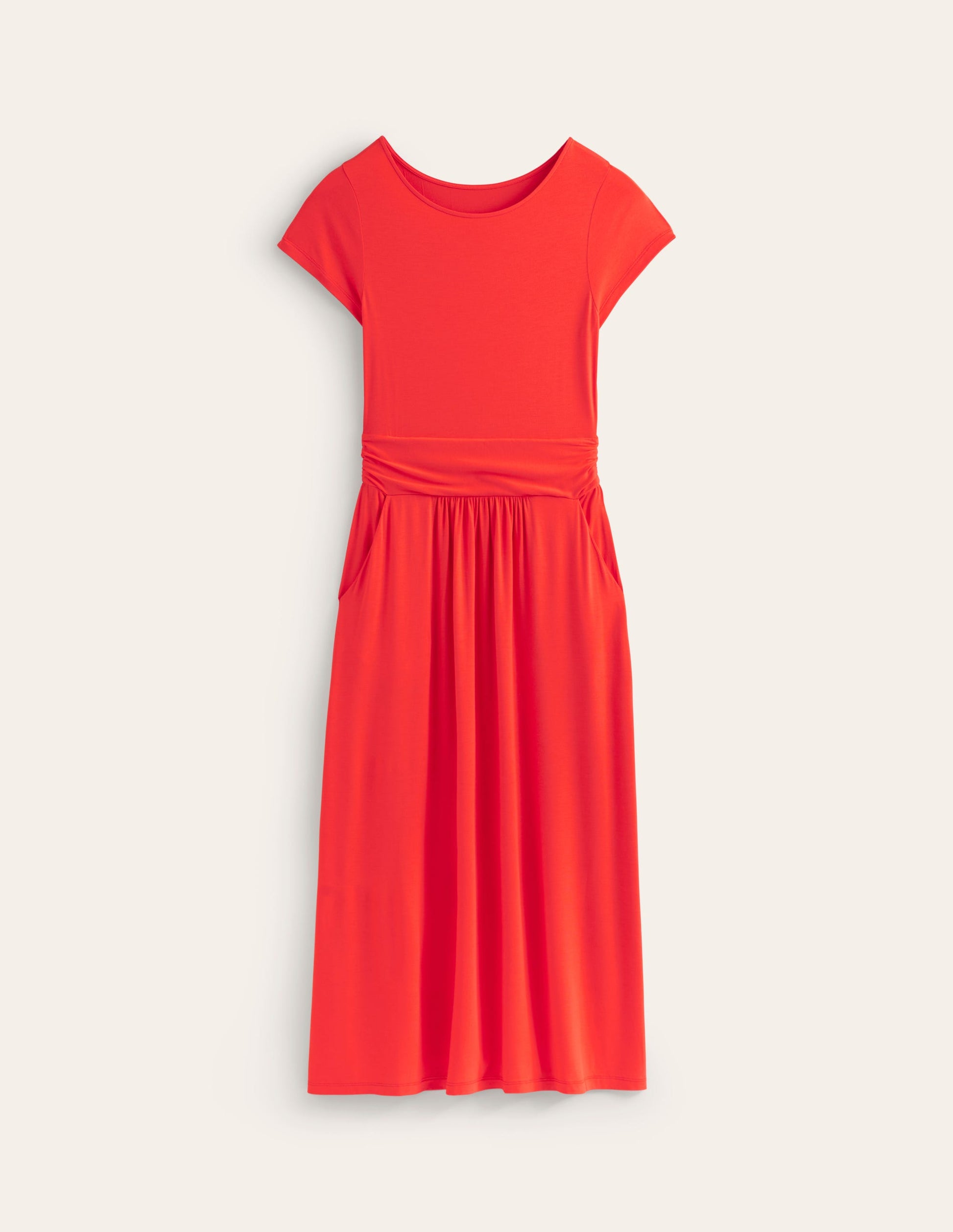 Amelie Jersey Midi Dress-Poppy Red-5