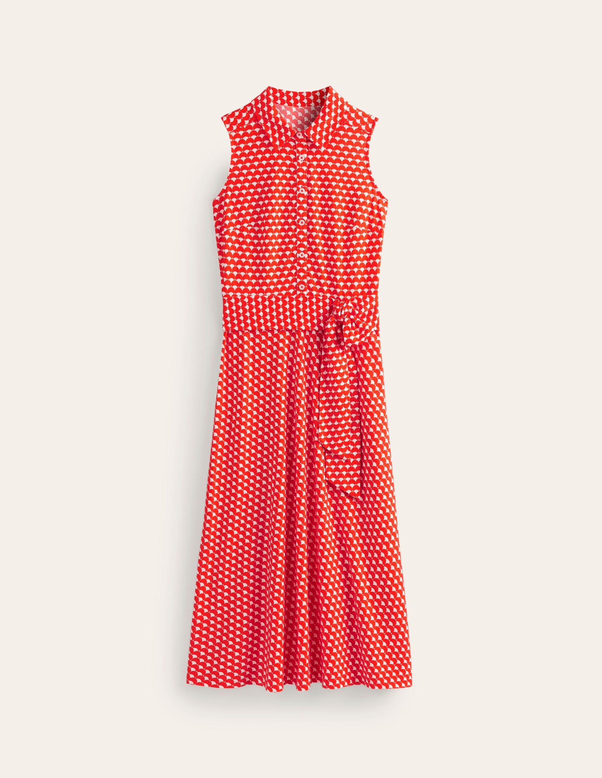 Laura Sleeveless Shirt Dress-Mandarin, Crescent Stamp-5