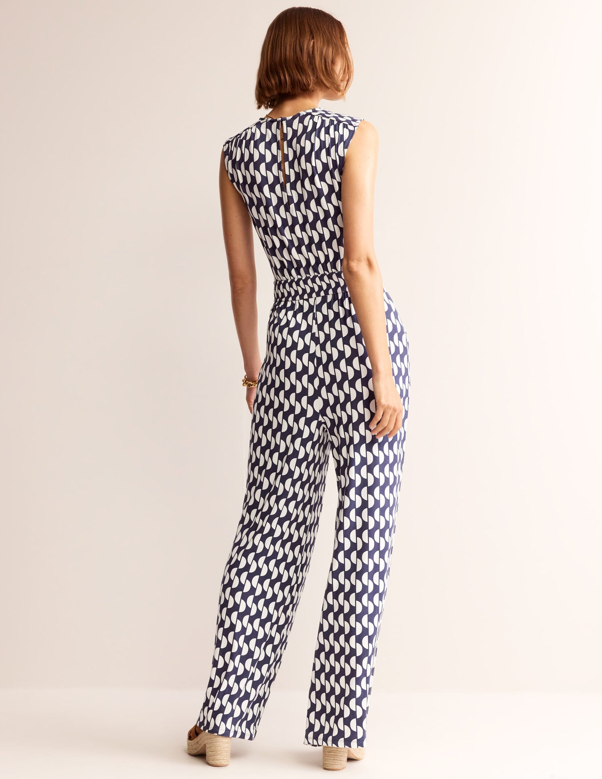 Thea Jersey Jumpsuit-Navy, Geo Wave-3