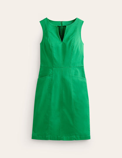 Helena Chino Short Dress-Green Tambourine-5