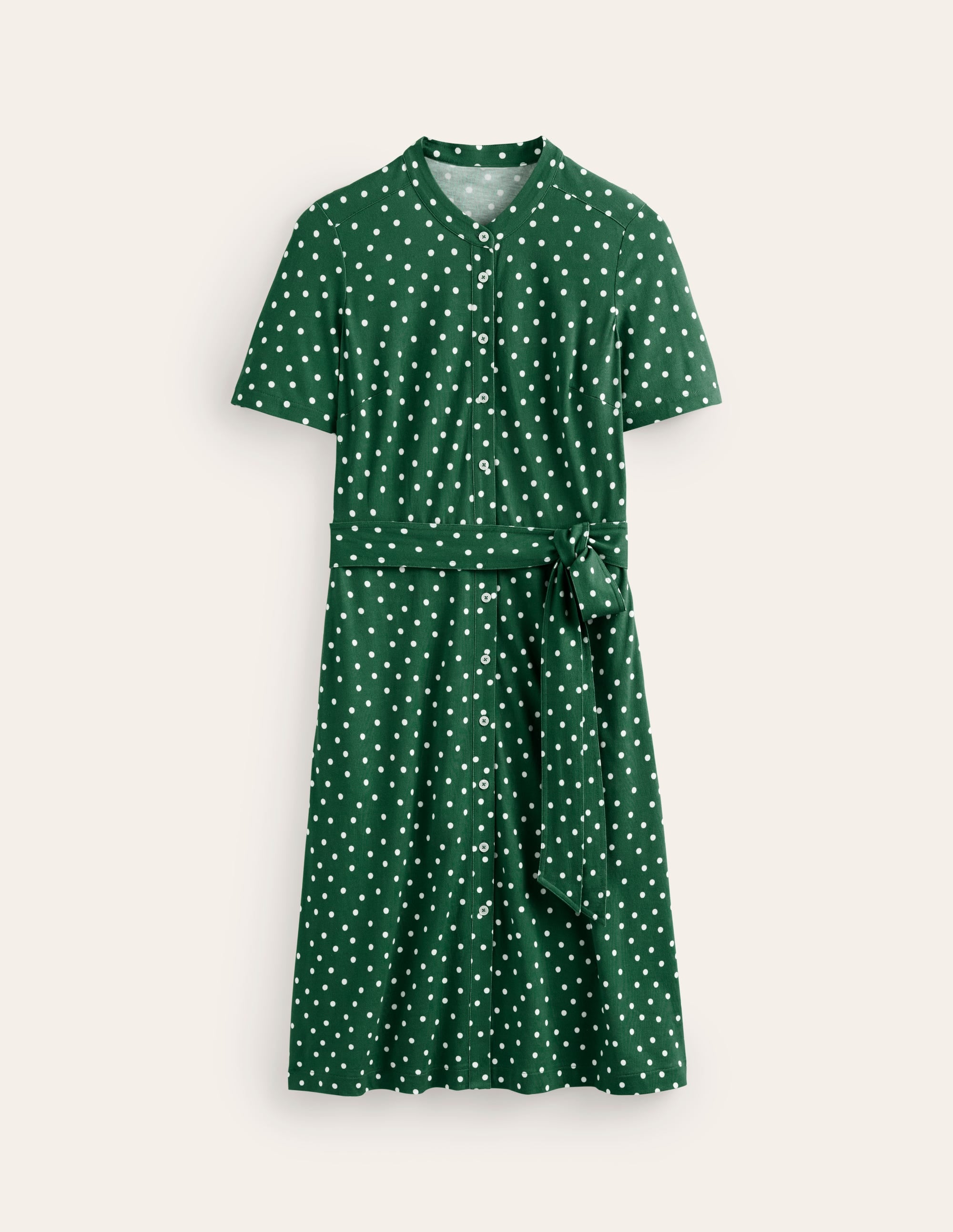 Julia Short Sleeve Shirt Dress-Green, Scattered Brand Spot - Image 5
