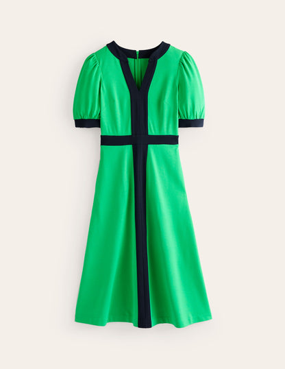 Philippa Ponte Midi Dress-Green Tambourine-5