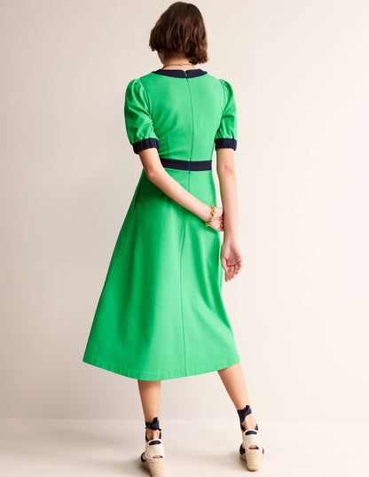 Philippa Ponte Midi Dress-Green Tambourine-3