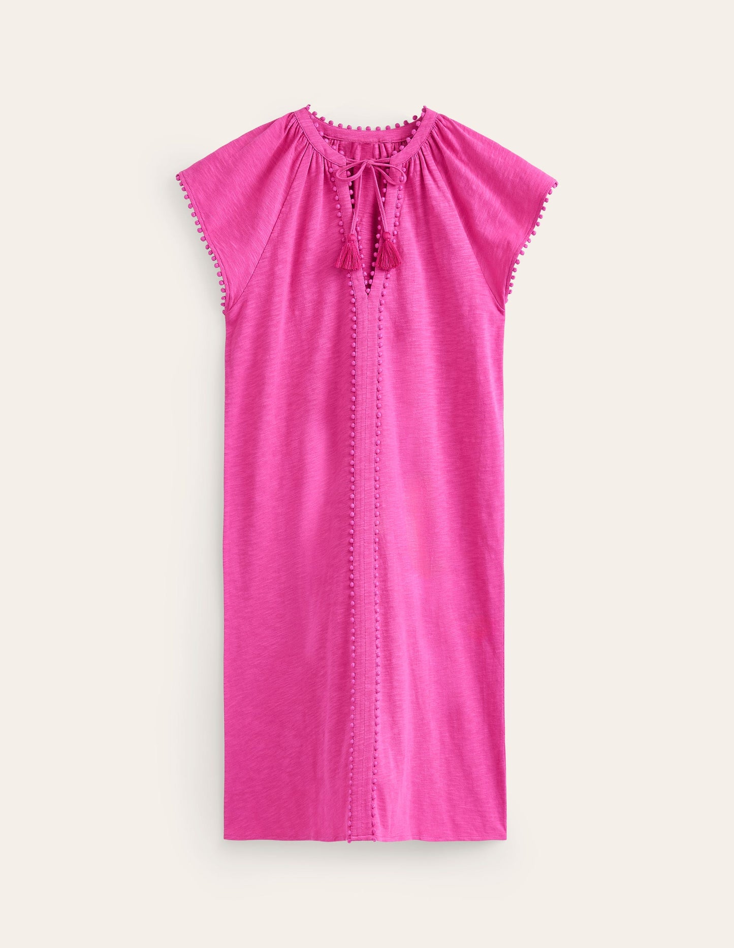 Millie Pom Cotton Dress-Rose Violet