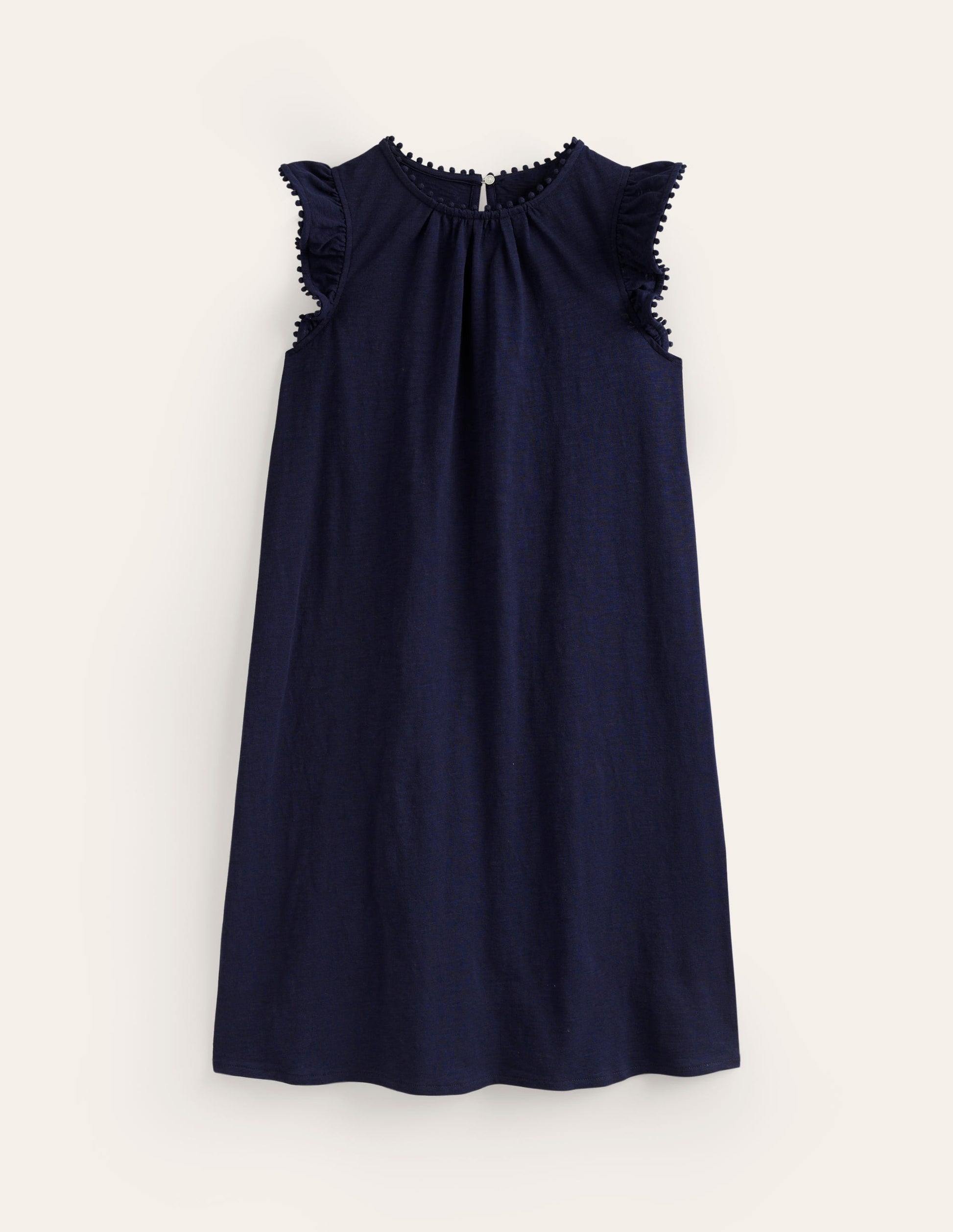 Georgina Pom Ruffle Dress-Navy-5