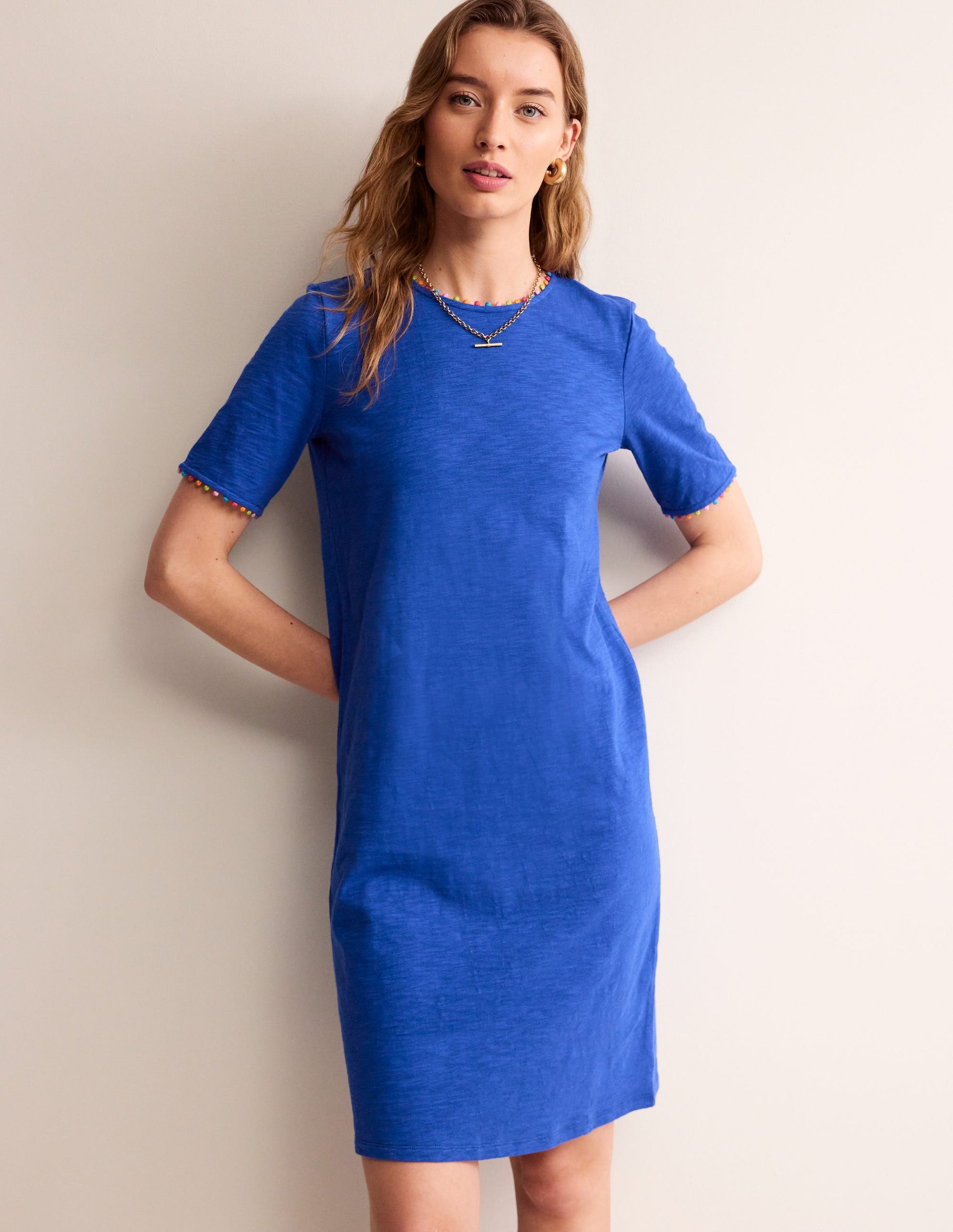 Ali Pom Sleeve Dress-Surf the Web-1