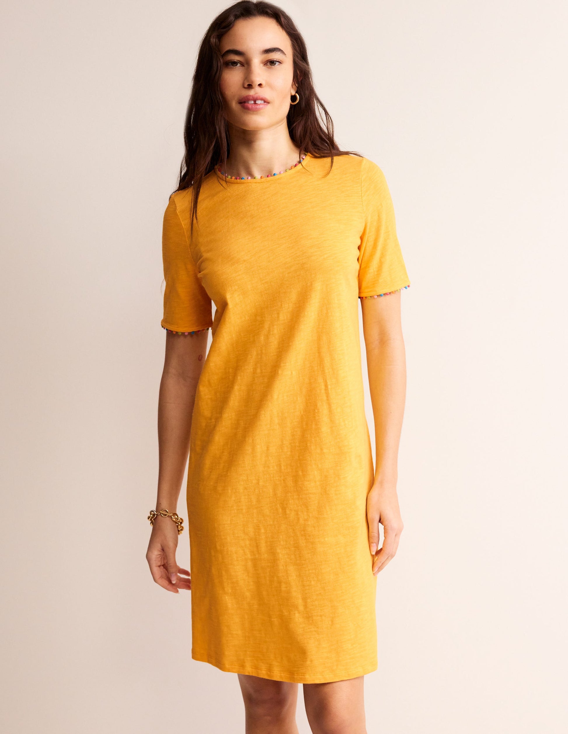 Ali Pom Sleeve Dress-Artisan's Gold-4