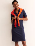 Ingrid Polo Cotton Dress-Navy