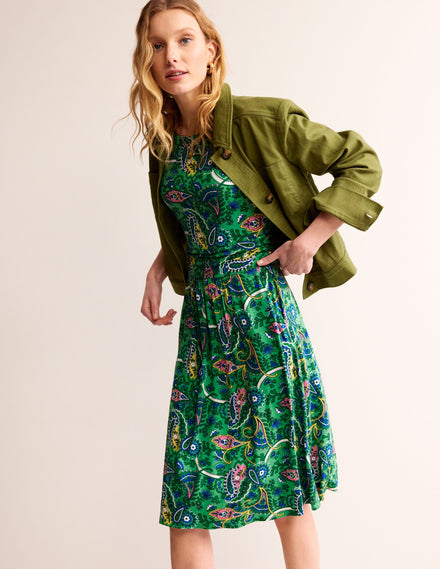 Amelie Jersey Dress-Ming Green, Fantastical