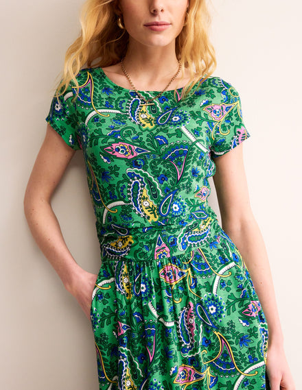 Amelie Jersey Dress-Ming Green, Fantastical