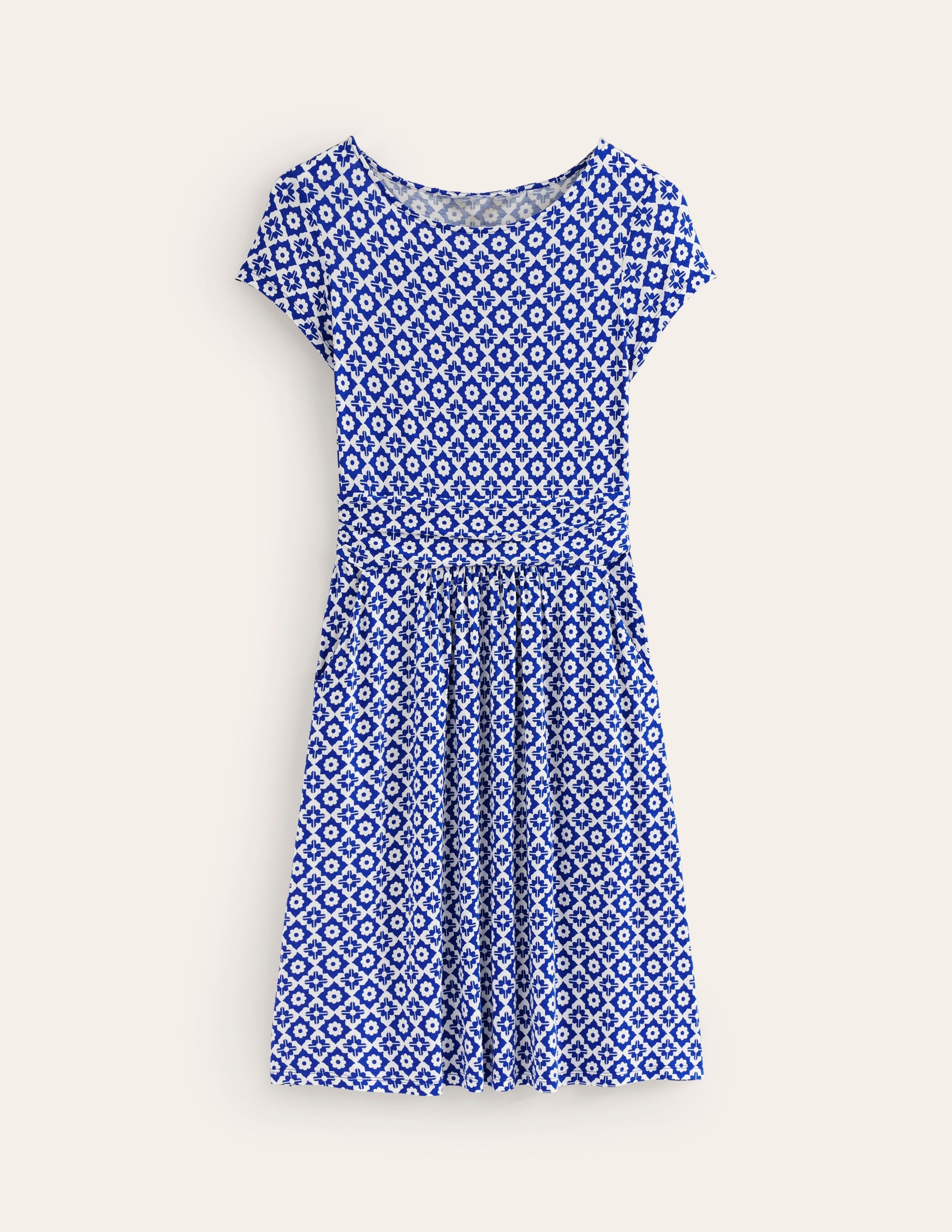 Amelie Jersey Dress-Surf The Web, Geometric Stamp - Image 6