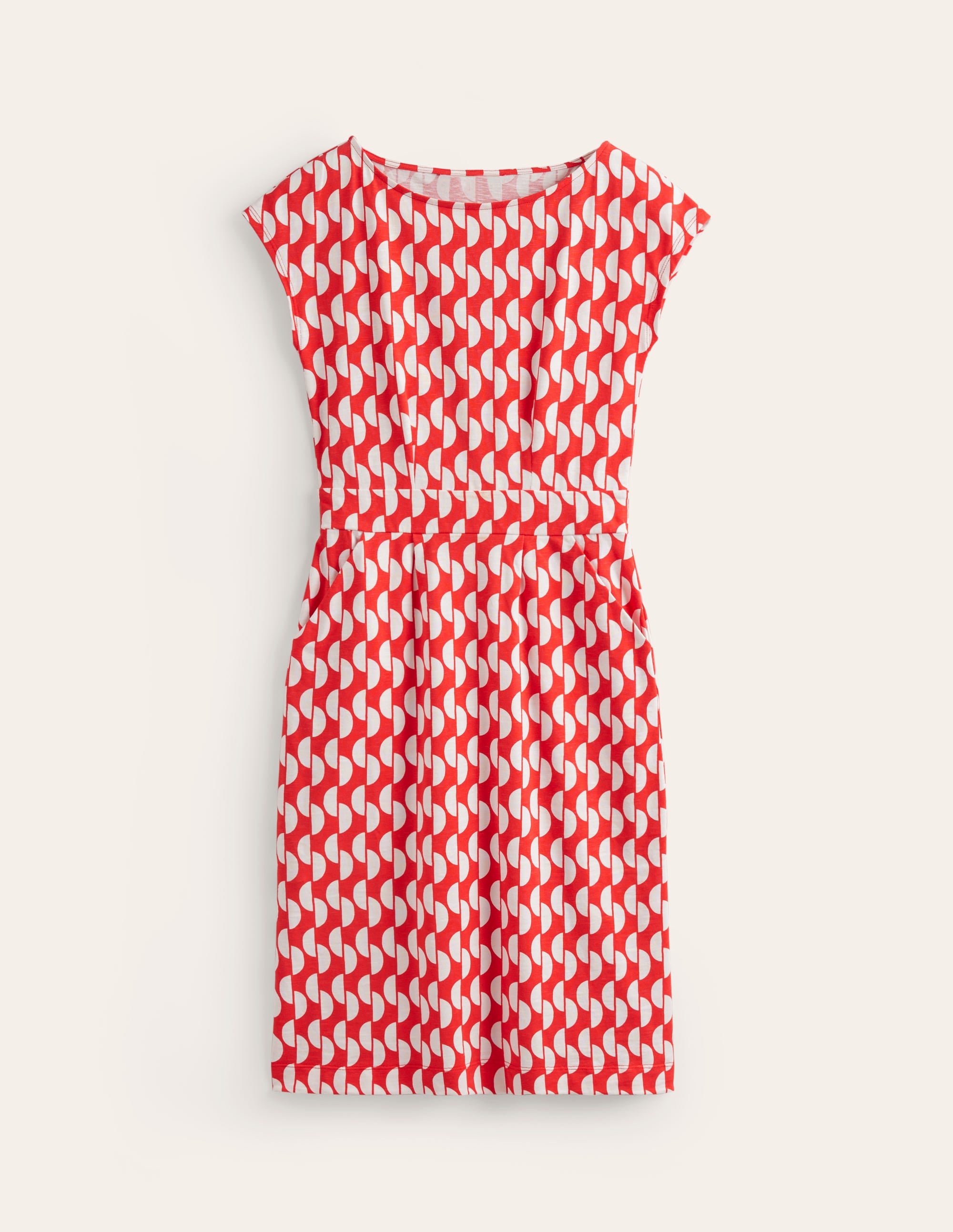 Florrie Jersey Dress-Poppy Red. Geo Wave - Image 5