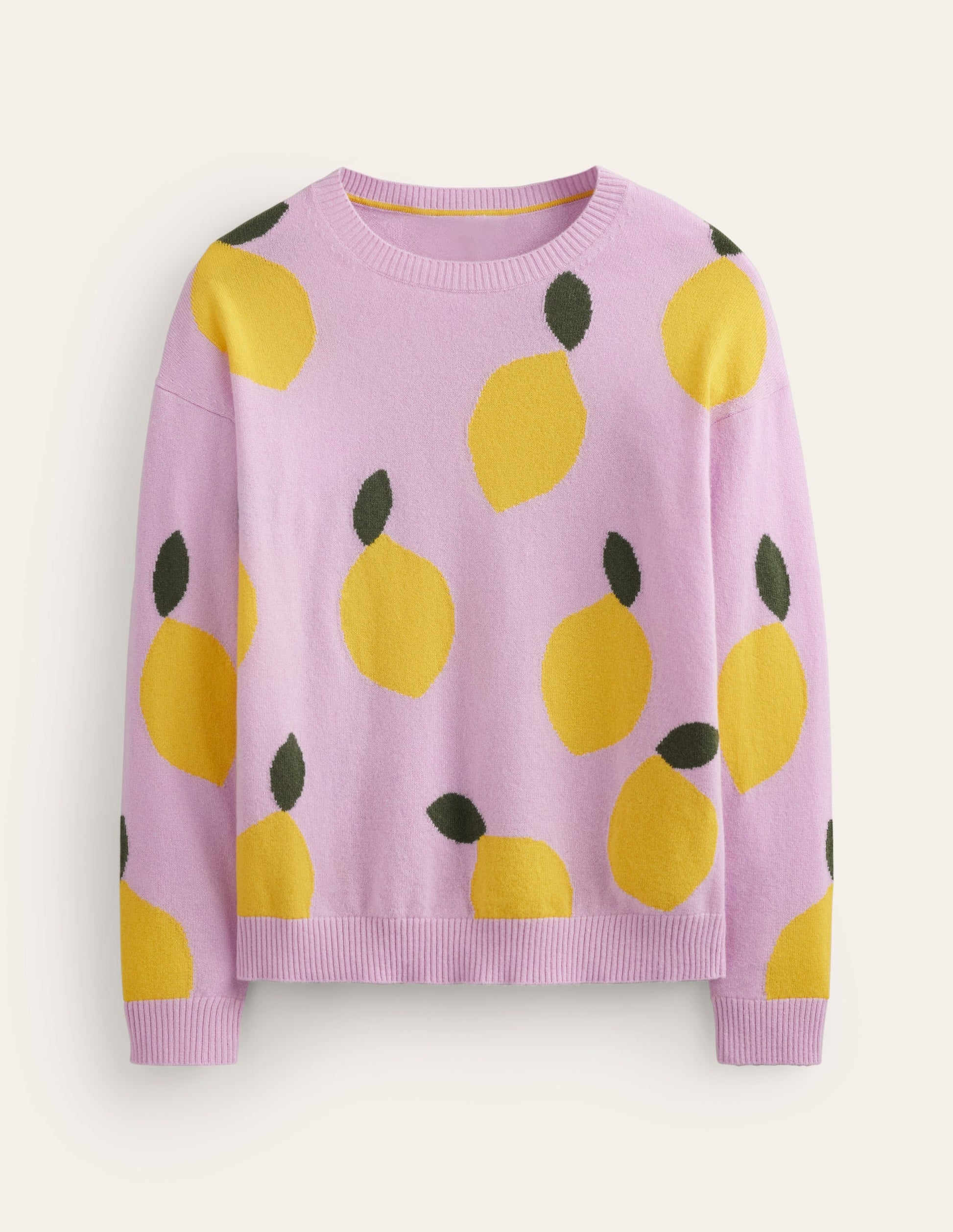 Lydia Cashmere Jumper-Soft Lavender, Lemons-9