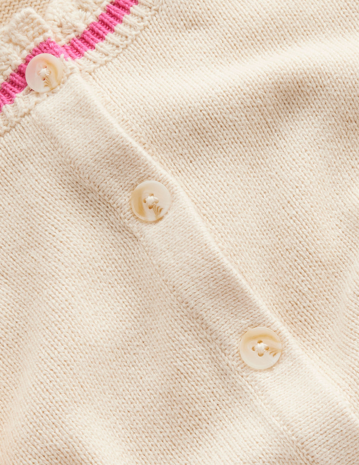 Crochet Frill Detail Cardigan-Warm Ivory - Image 6