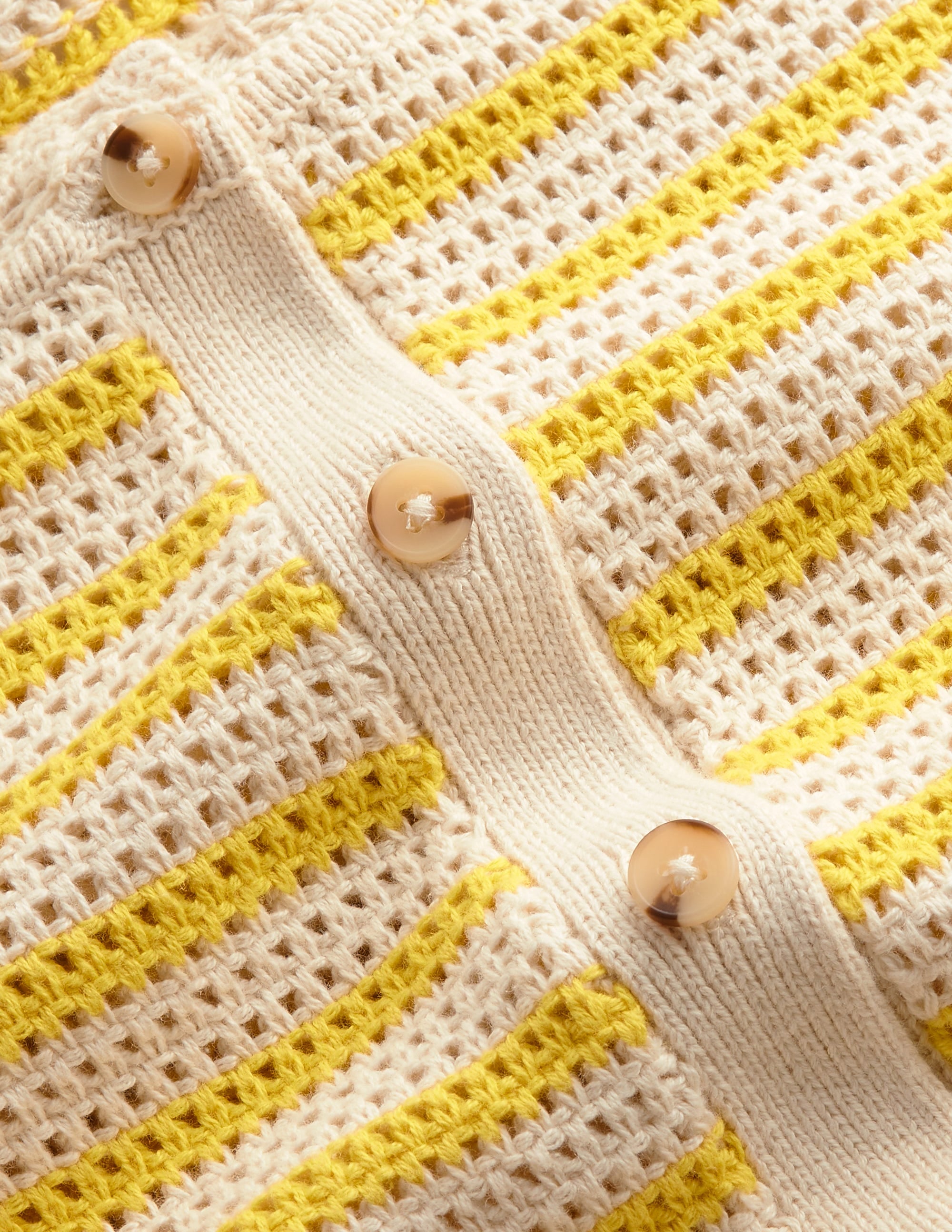 Textured Scallop Cardigan-Ivory/ Mimosa Yellow - Image 6