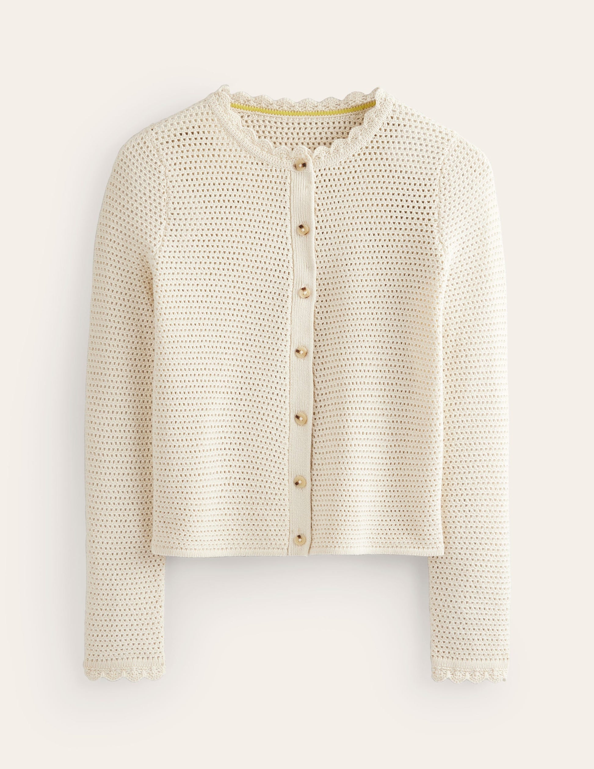 Textured Scallop Cardigan-Warm Ivory-6