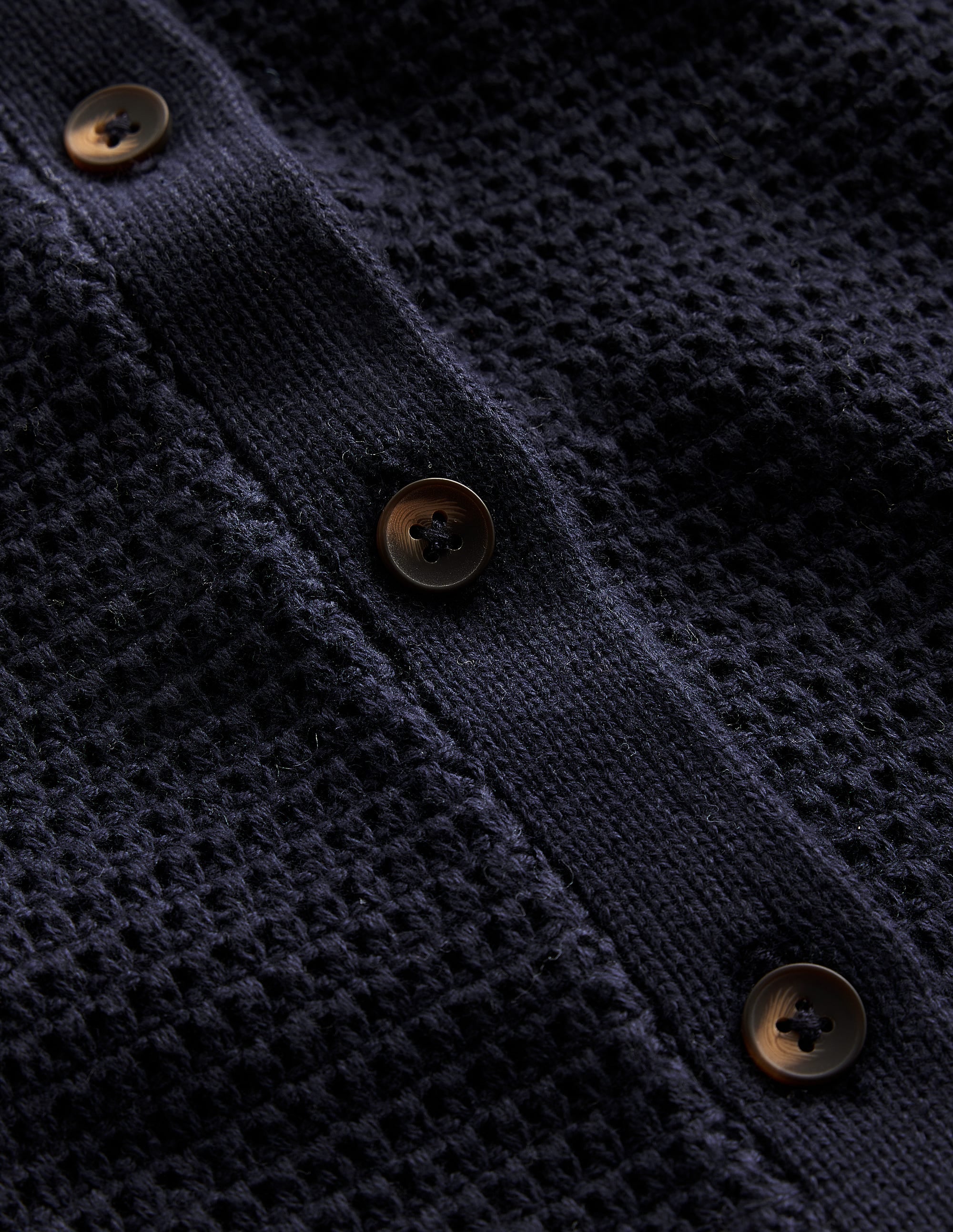 Textured Scallop Cardigan-Navy - Image 6
