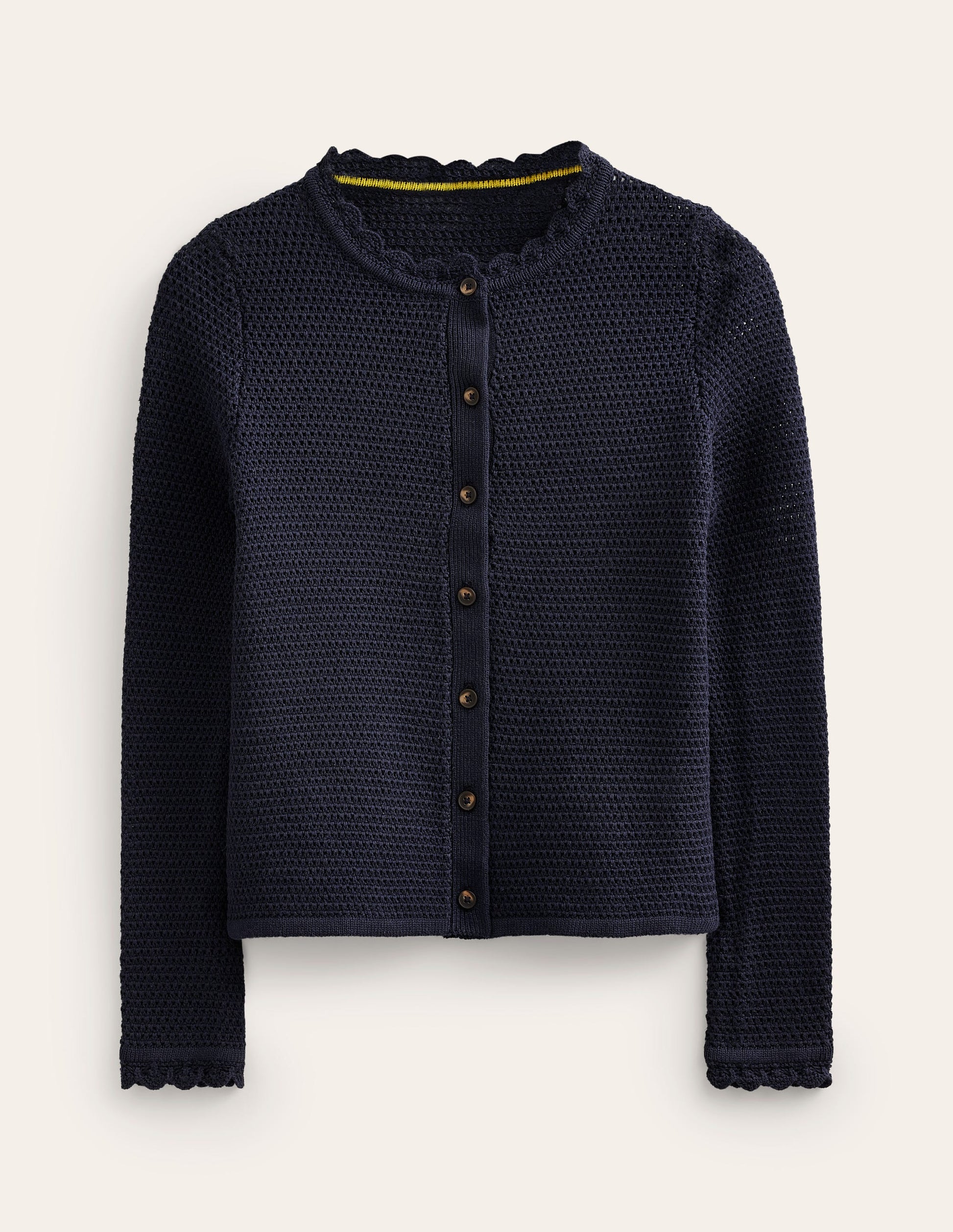 Textured Scallop Cardigan-Navy-5