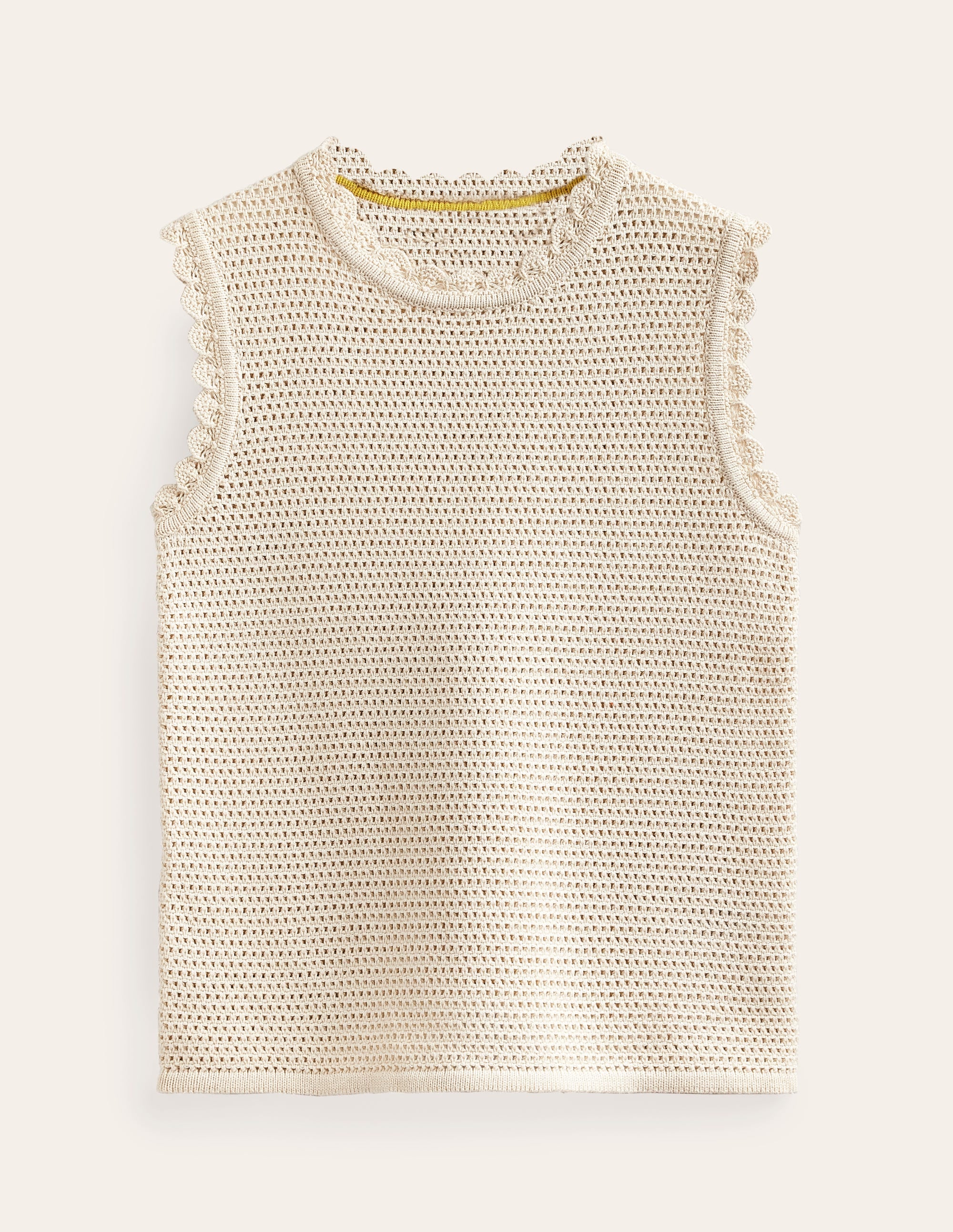 Textured Scallop Tank-Warm Ivory - Image 5