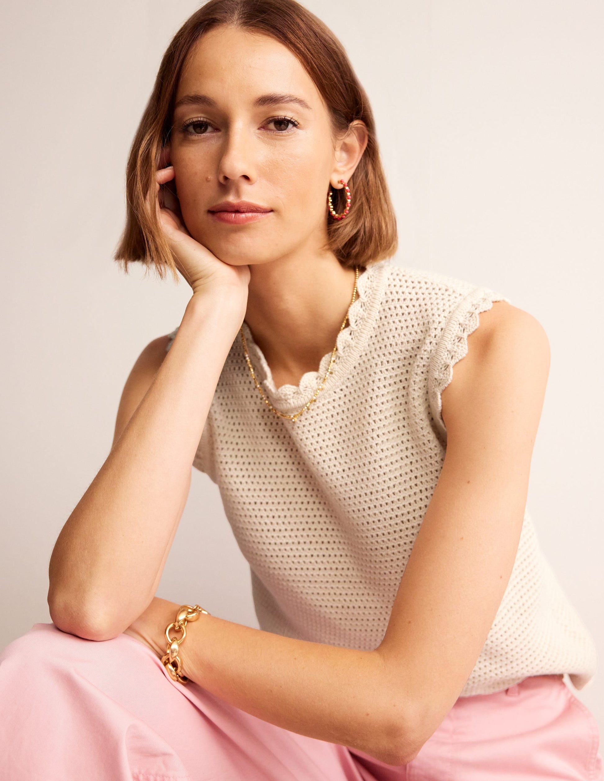 Textured Scallop Tank-Warm Ivory-4