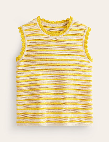Textured Scallop Tank-Ivory/ Mimosa Yellow-6
