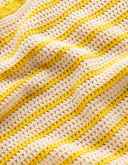 Textured Scallop Tank-Ivory/ Mimosa Yellow-7