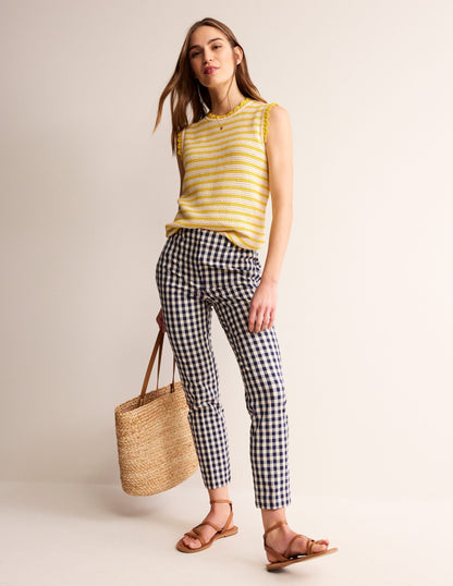 Textured Scallop Tank-Ivory/ Mimosa Yellow-4