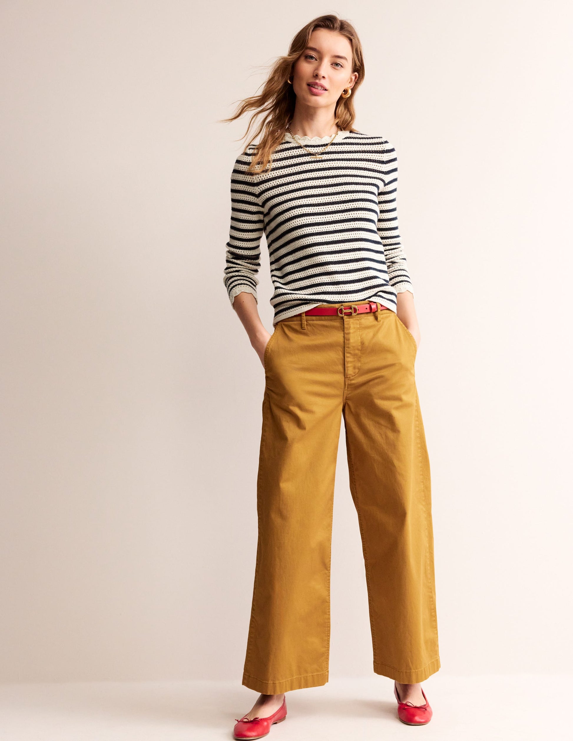 Textured Scallop Jumper-Warm Ivory/ Naval Academy-4