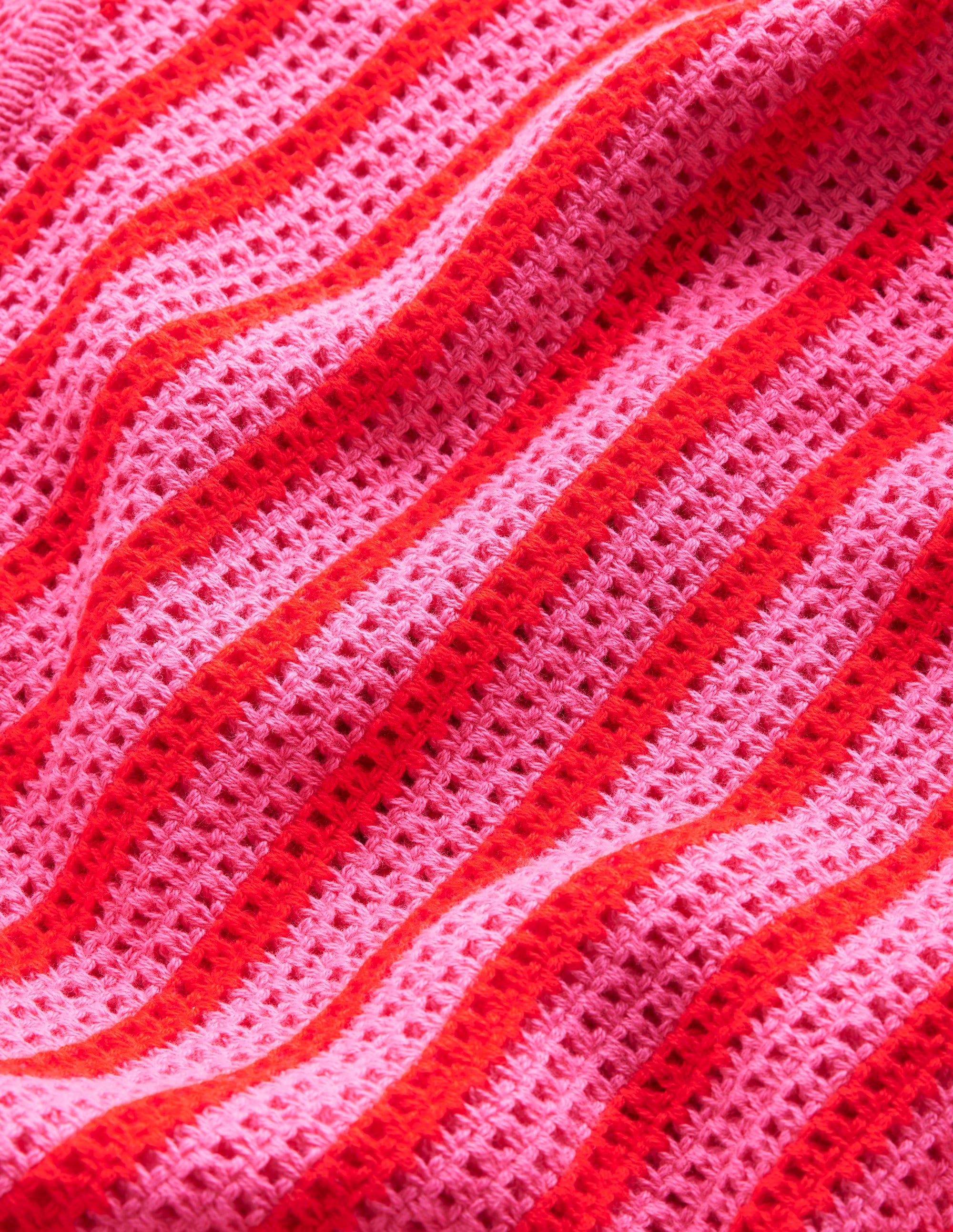 Textured Scallop Jumper-Party Pink/ Red - Image 6