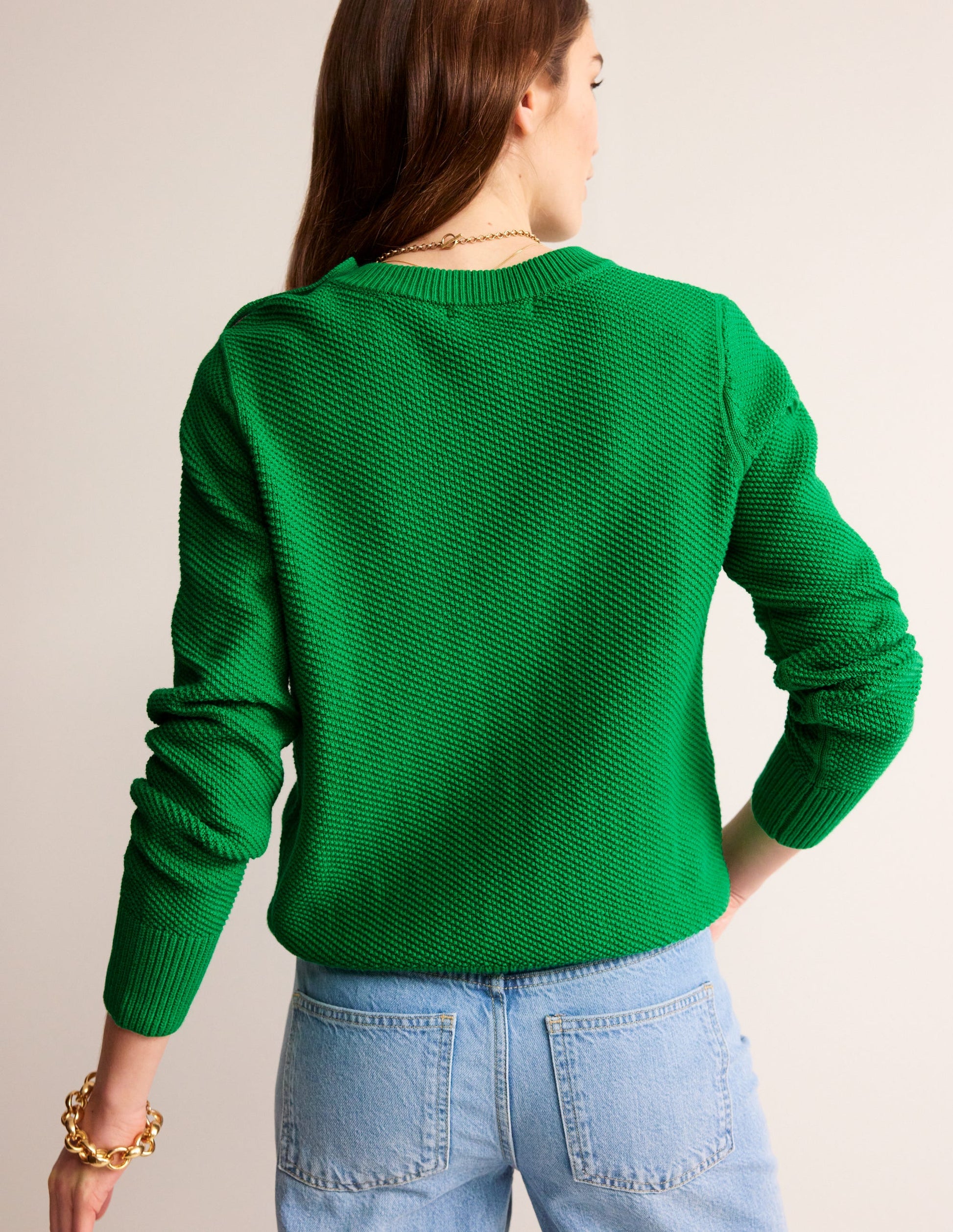Button Detail Stitch Jumper-Bright Green-3