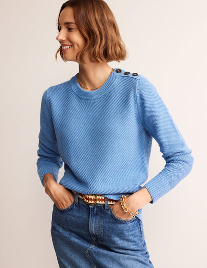 Button Detail Stitch Jumper-Porcelain Blue-1