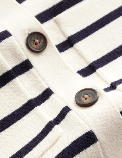 Astrid Knitted Shirt-Warm Ivory/ Navy-7