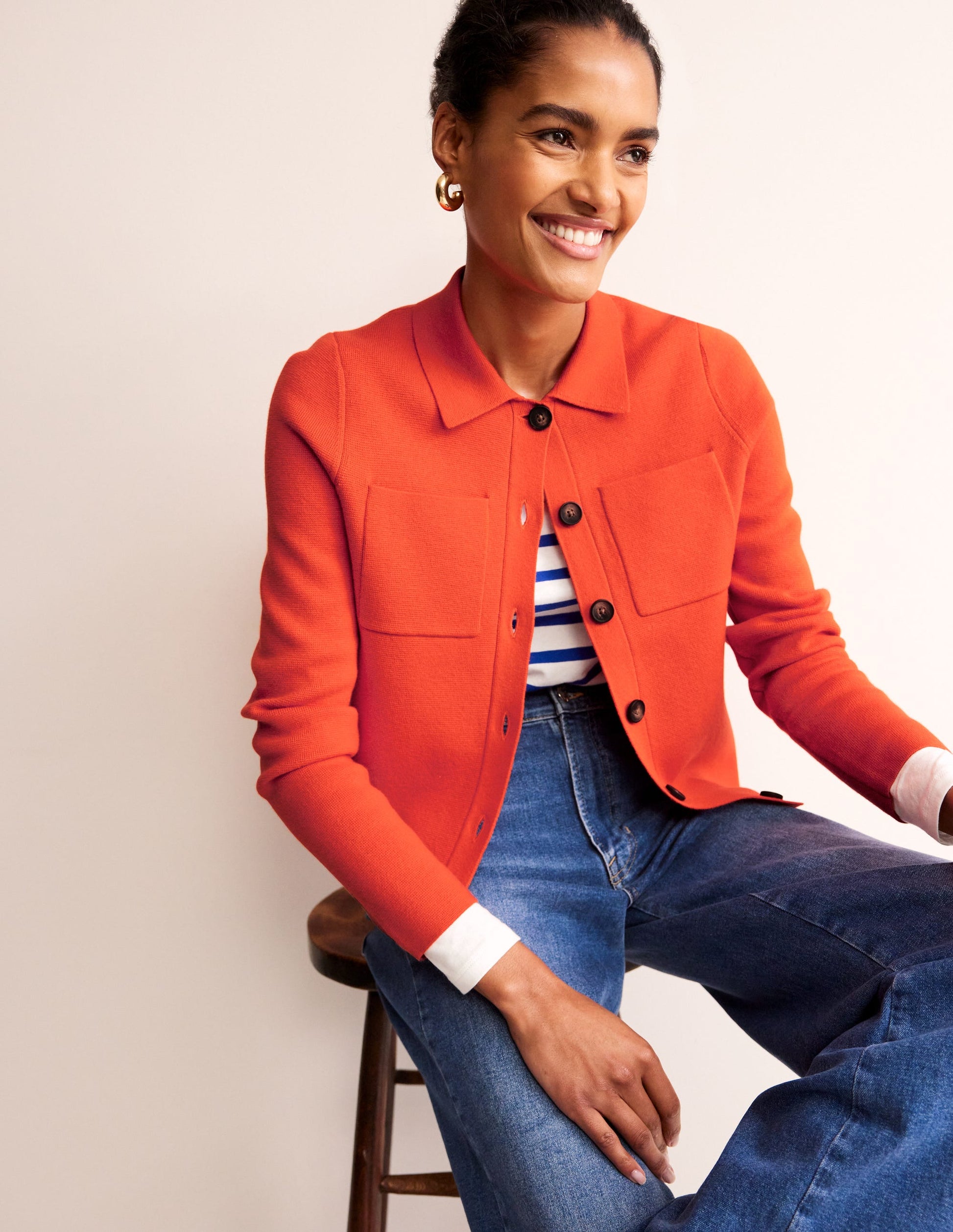 Astrid Knitted Shirt-Gladioli Orange-1