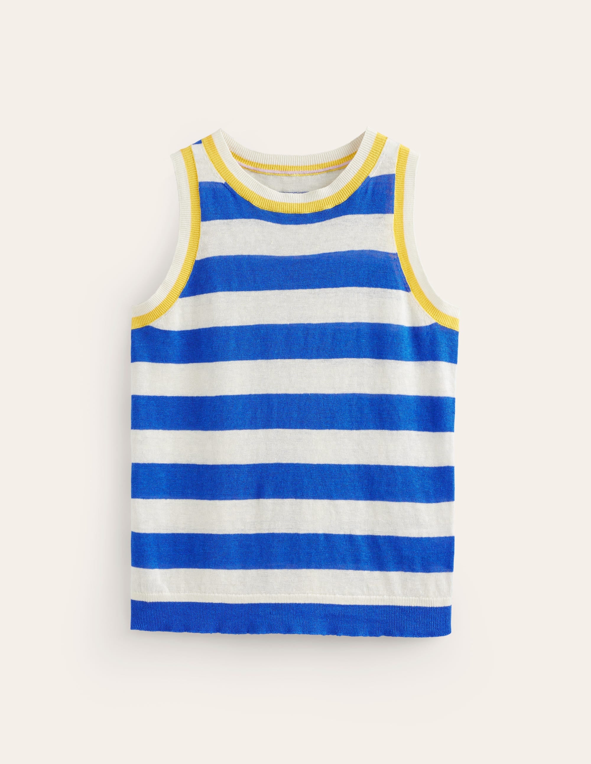 Maggie Linen Tank-Mariner Blue/ Warm Ivory - Image 6