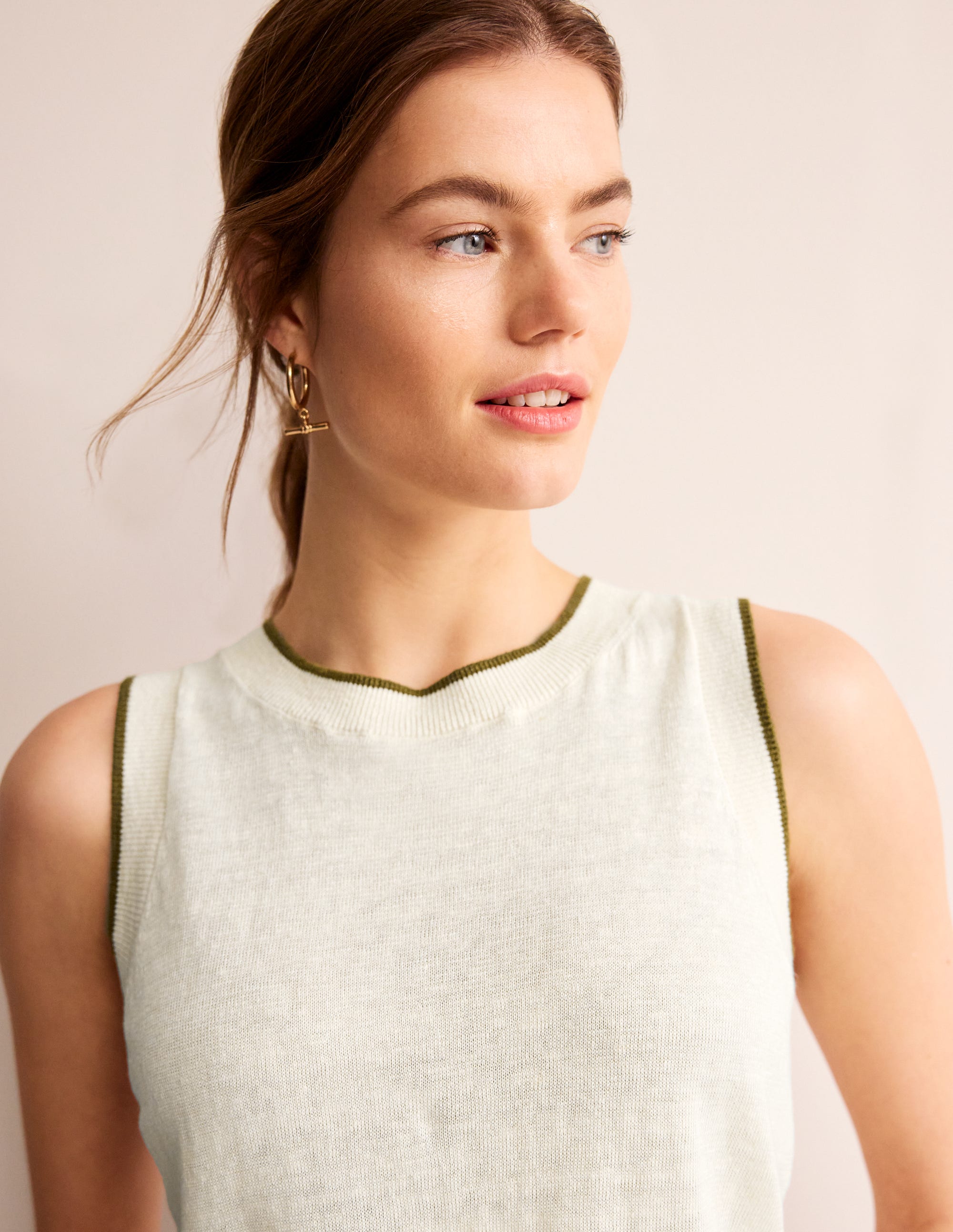 Maggie Linen Tank-Warm Ivory - Image 2