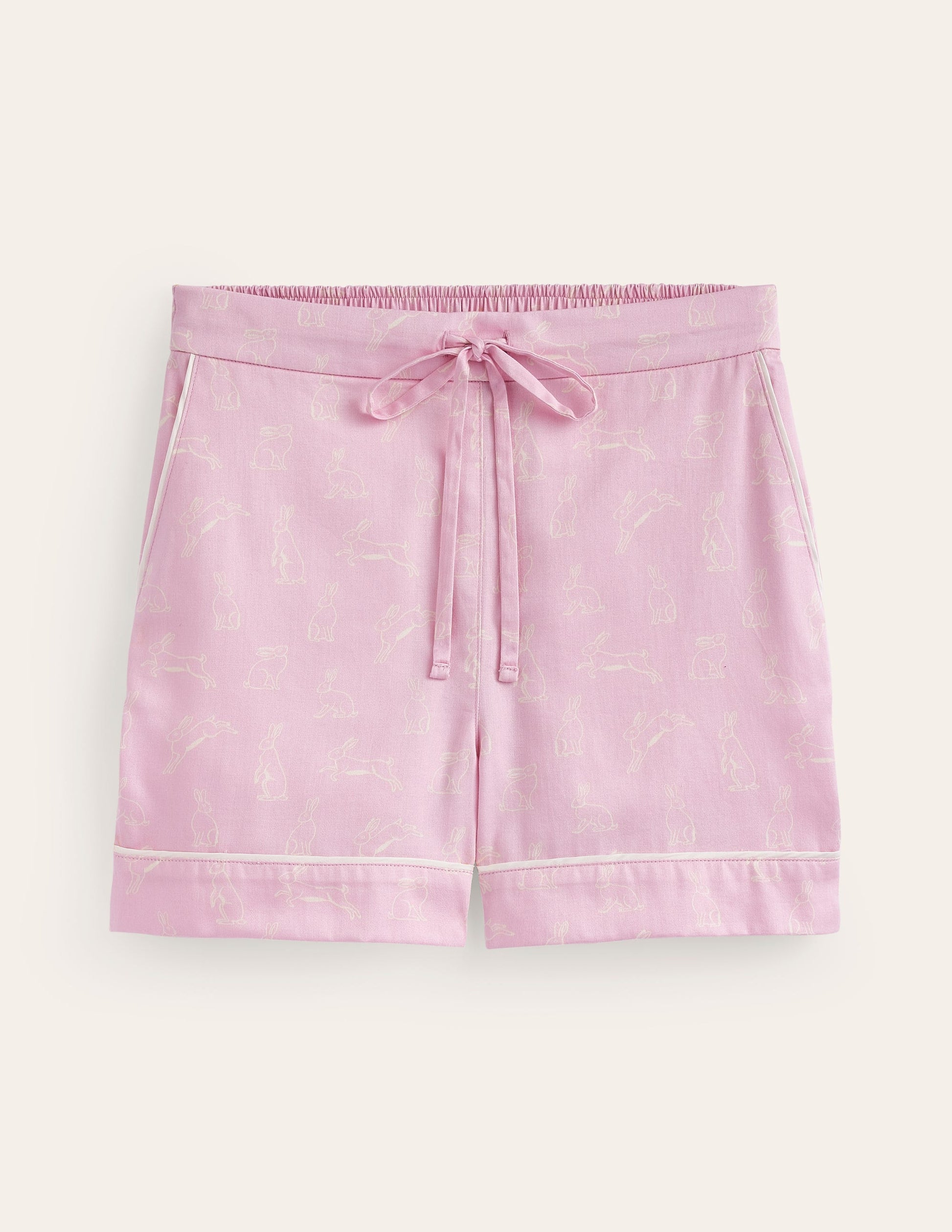 Cotton Sateen Pyjama Shorts-Pink, Bunny Hop-5