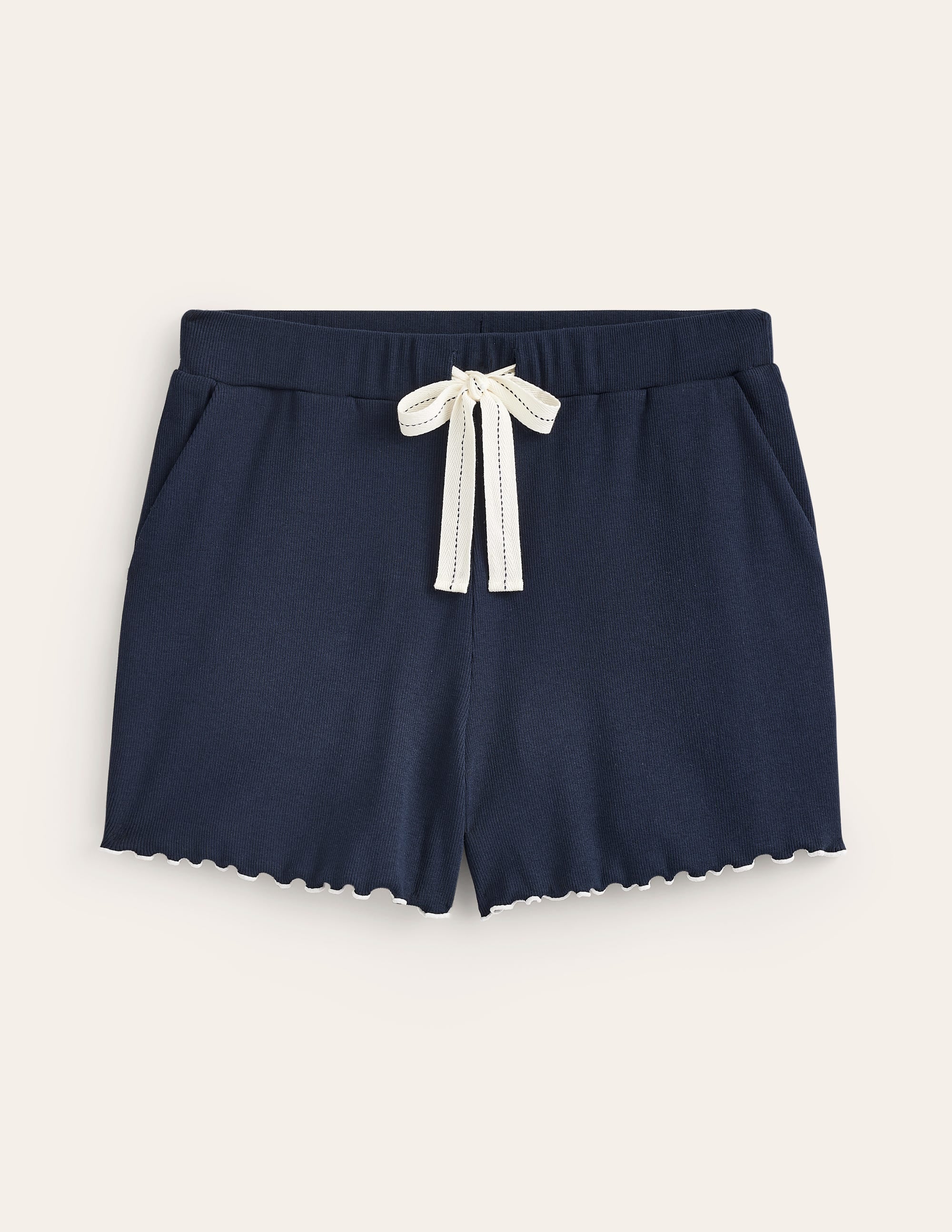 Lettuce Hem PJ Shorts-Navy - Image 5